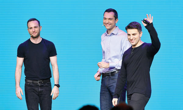Airbnb co-founders, from left: Chief Product Officer Joe Gebbia, Chief Strategy Officer NathanBlecharczyk and CEO Brian Chesky