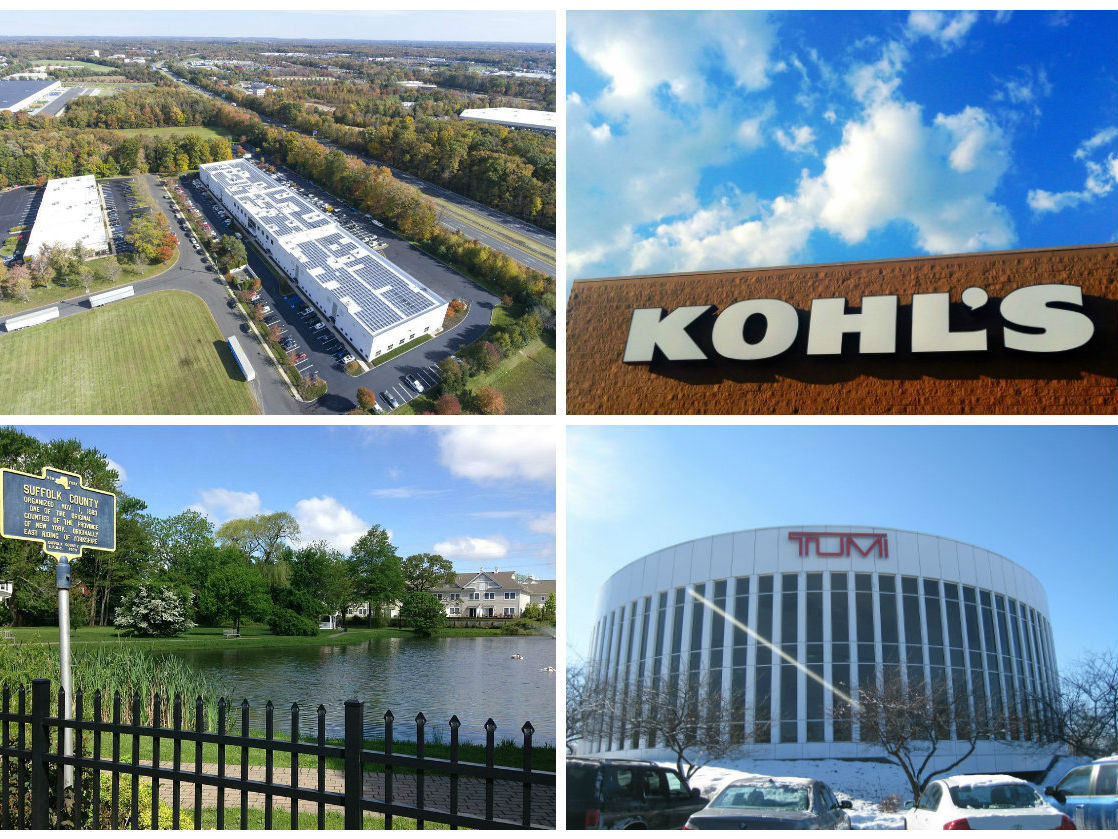 <em>Clockwise from top left: Unidentified buyer shells out $19.5M for a pair of New Jersey buildings, Connecticut investors snap up the Kohl’s building (credit: Mike Mozart) and two other parcels in Fairfield for $12.5M, Edgewood Properties buys TUMI's former U.S. headquarters in South Plainfield and a new report sees an increase in housing inventory and prices on Long Island (credit: Fishnagles).</em>