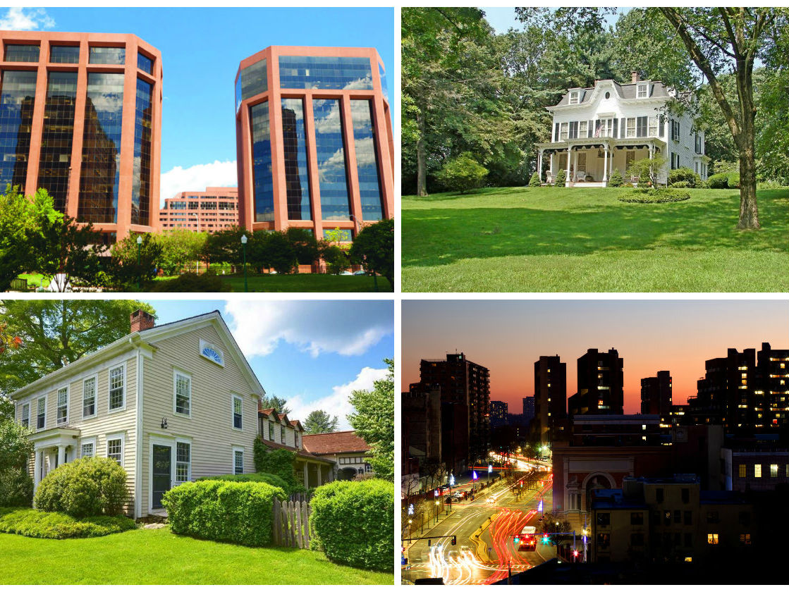 <em>Clockwise from top left: Martin Ginsburg has received White Plains’ approval for his City Square redevelopment, actress Arlene Dahl’s Rockland County home hits the market for $6.5M, a Delaware-based LLC snaps up the deed for a Hamptons Inn &amp; Suites property in Yonkers and movie producer Edward Pressman and actress Annie McEnroe put their historic Roxbury home on the market.</em>