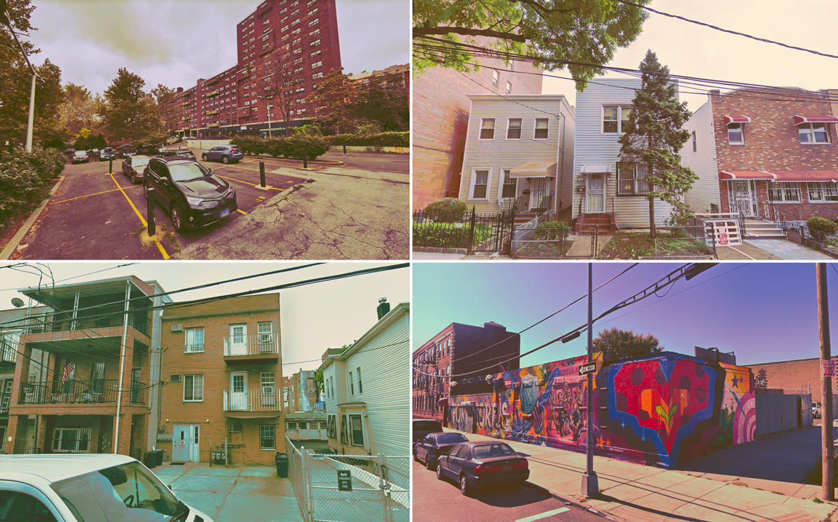 Clockwise from left: 373 East 183rd Street, 261 East 202nd Street, 270 East 203rd Street, and 750 East 134th Street in the Bronx (Credit: Google Maps)