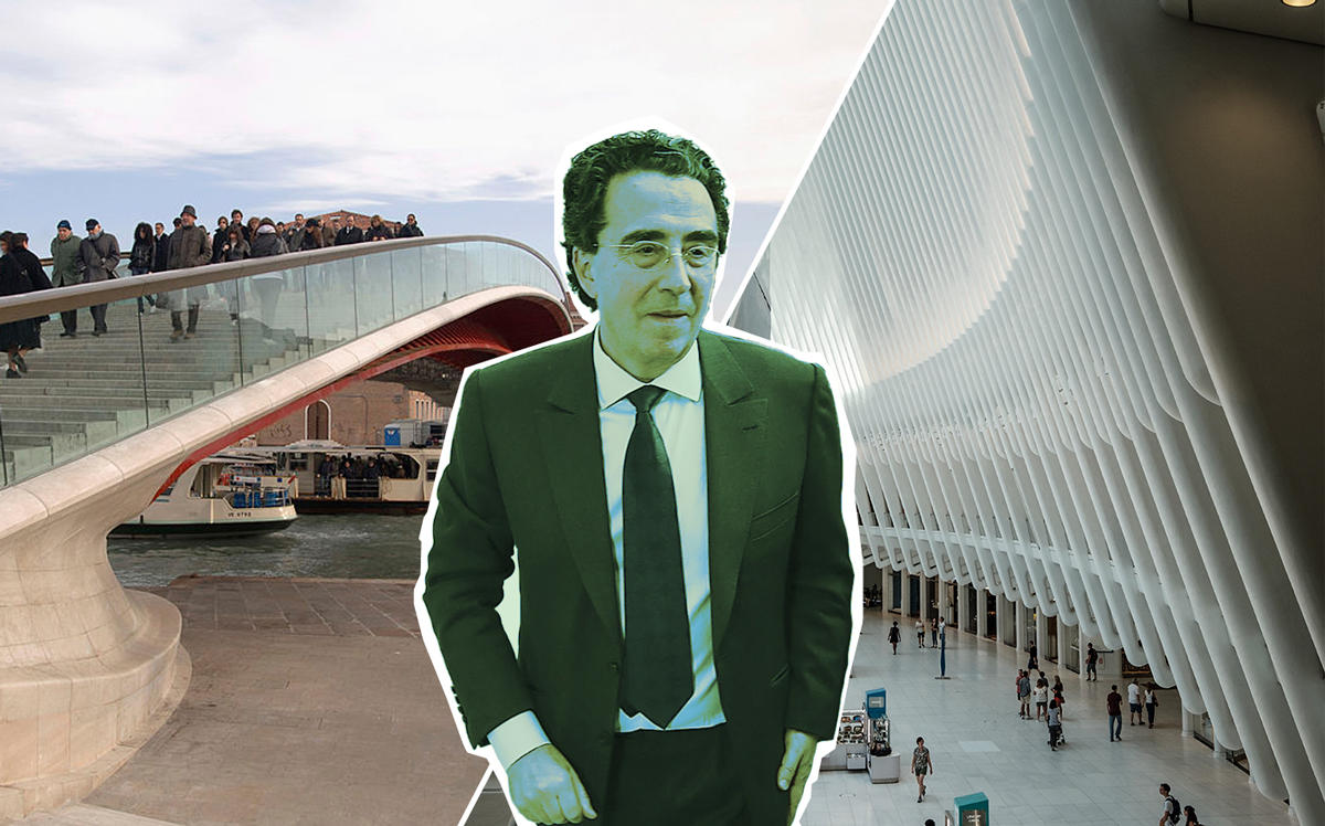 Santiago Calatrava with the Constitution Bridge in Venice and the Oculus (Credit: Getty Images)
