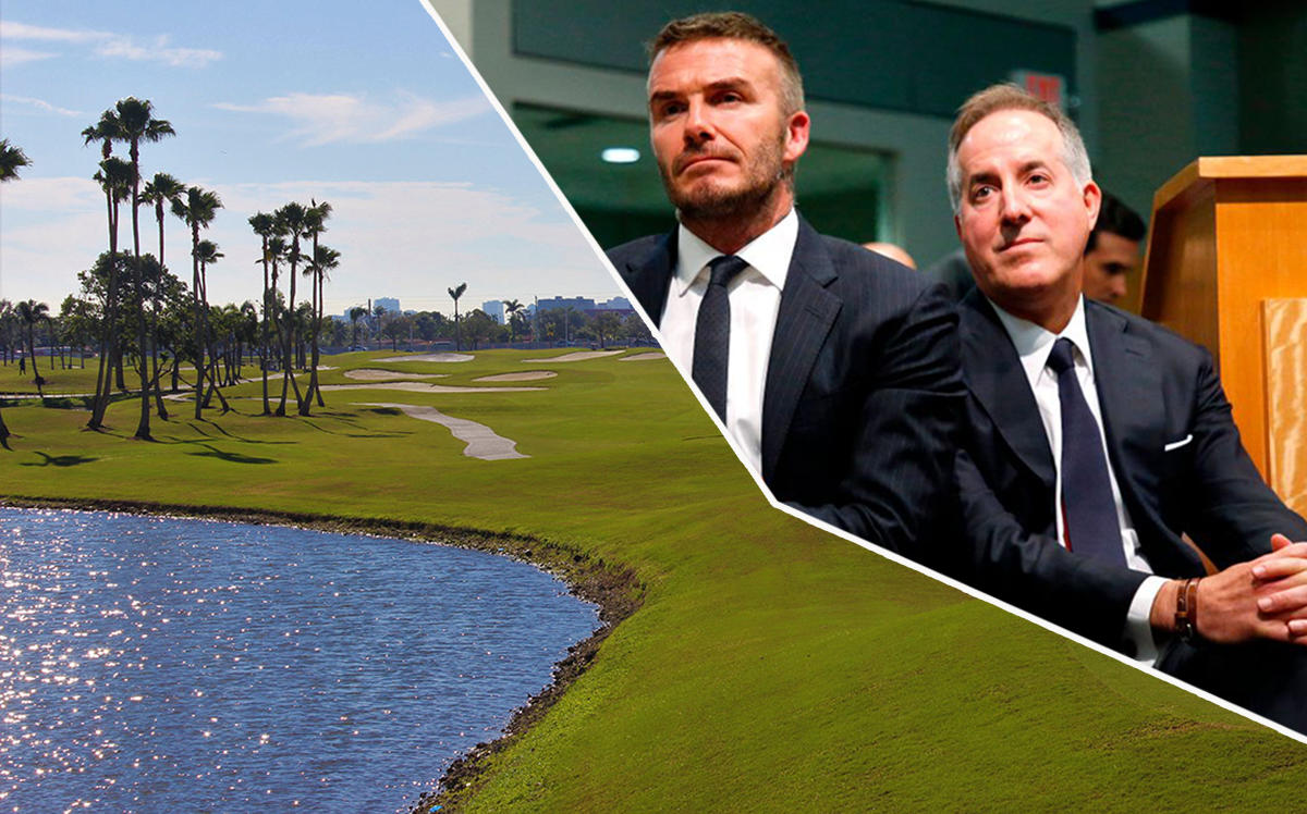 David Beckham, Jorge Mas and the golf course at International Links Melreese Country Club (Credit: Getty Images, International Links)