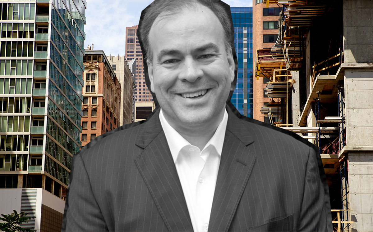 Cook County Assessor Fritz Kaegi and downtown Chicago (Credit: iStock)