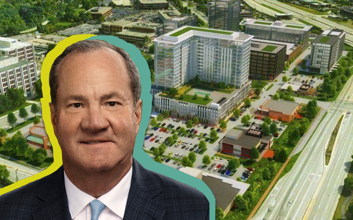 Jeff Hines and the planned Oak Brook Commons development (Credit: Hines)