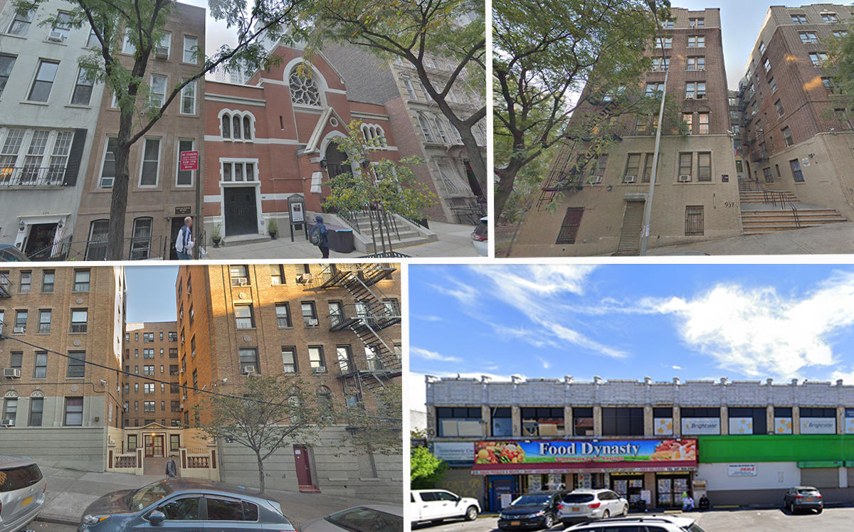 Clockwise from top left: 237-24` East 62nd Street, 957 Woodycrest Avenue, 210 Clarkson Avenue, 950 Woodycrest Avenue (Credit: Google Maps)