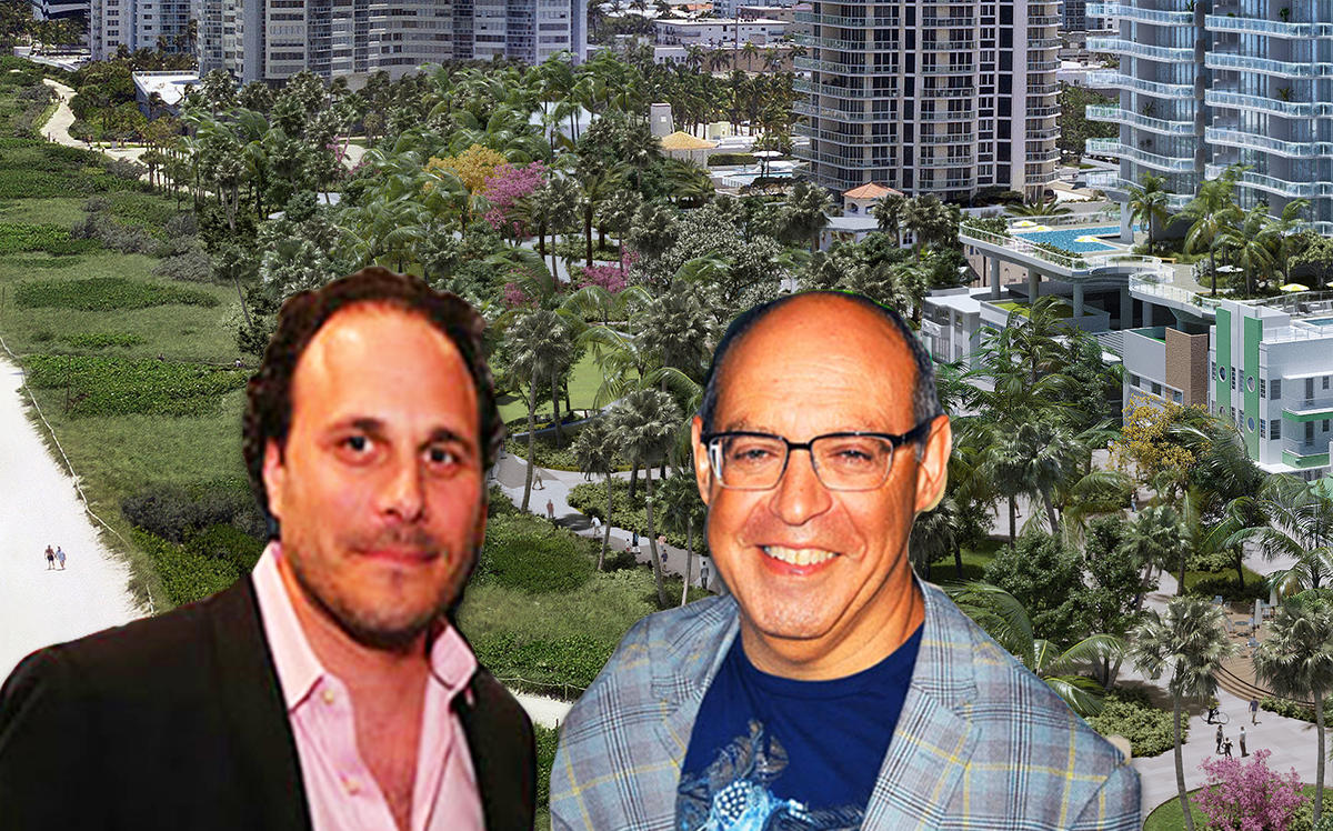 Sandor Scher and Alex Blavatnik with a rendering of the project