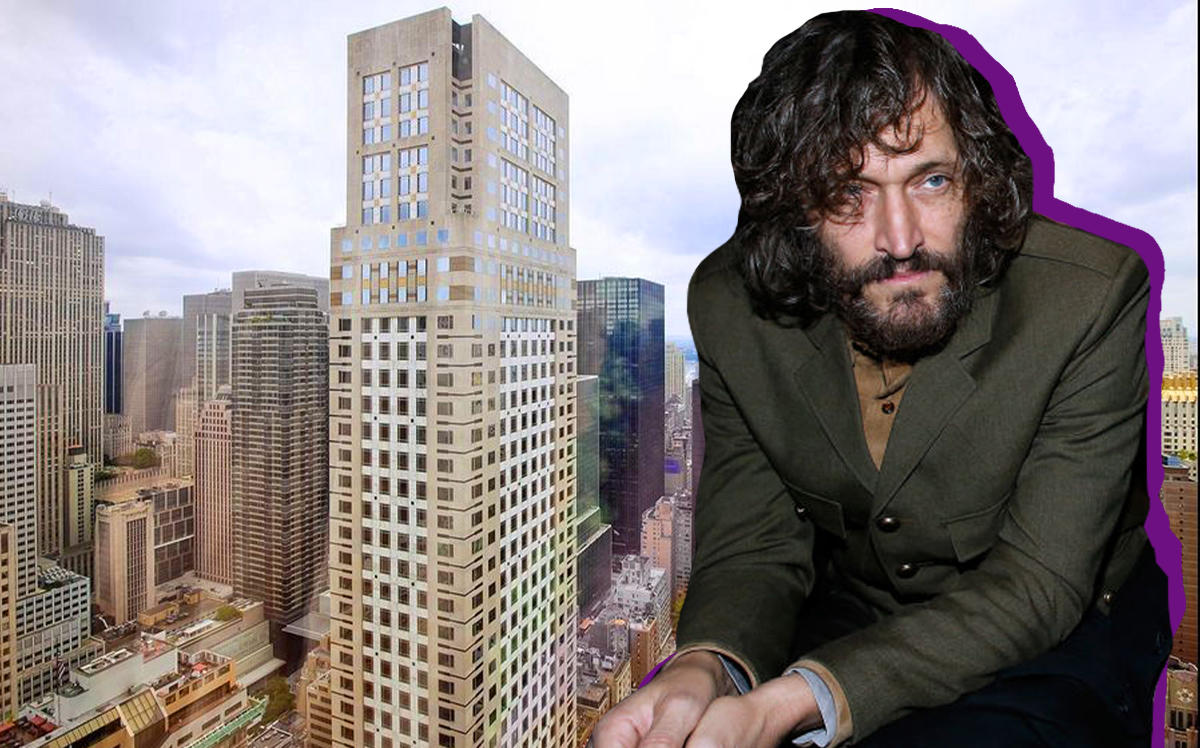 Vincent Gallo and Trump Tower (Credit: Getty Images, StreetEasy)