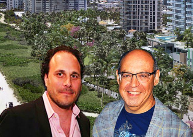 Sandor Scher and Alex Blavatnik with a rendering of the project