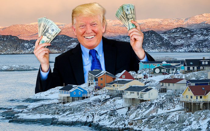Donald Trump and a Greenland landscape (Credit: Getty Images and iStock)