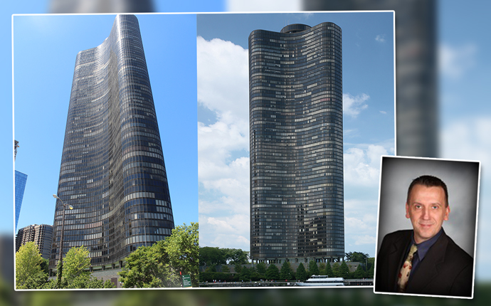 Lake Point Tower located at 505 N. Lake Shore Drive Coldwell Banker agent Jack Michalkiewicz (Credit: Wikimedia Commons)