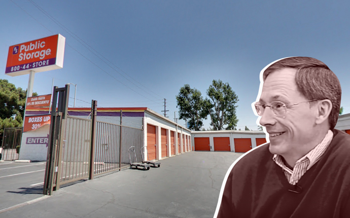 CEO of Public Storage Ronald L. Havner Jr. and the site in North Hollywood (Credit: Google Maps)