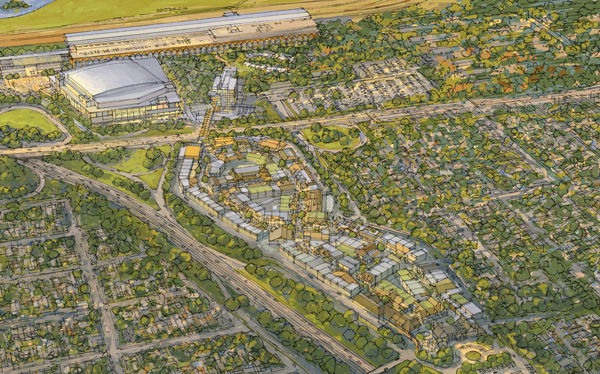 A rendering of the Belmont Park project.