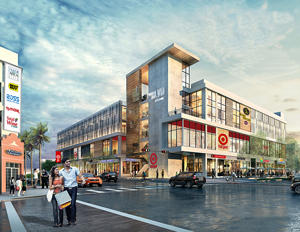 A rendering of the BLVD at Lenox retail project at 1045 Fifth Street