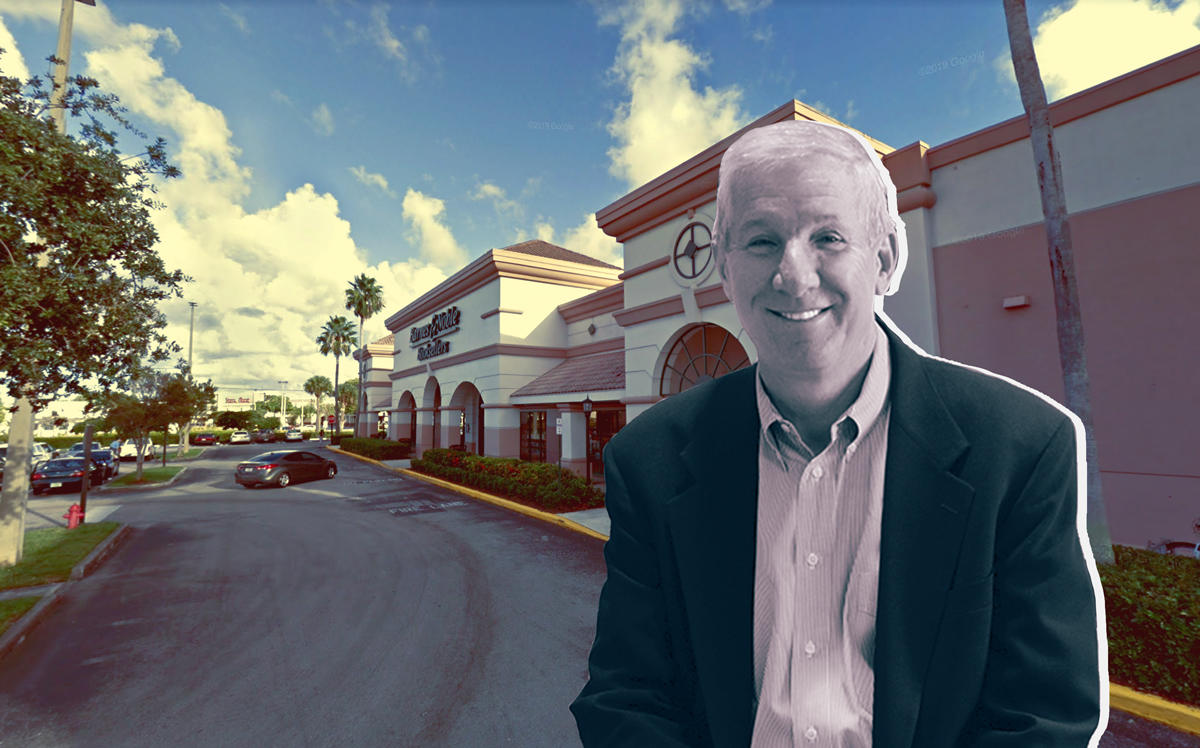 Boynton Commons and InvenTrust Properties Corp CEO Tom McGuinness (Credit: Google Maps and InvenTrust)