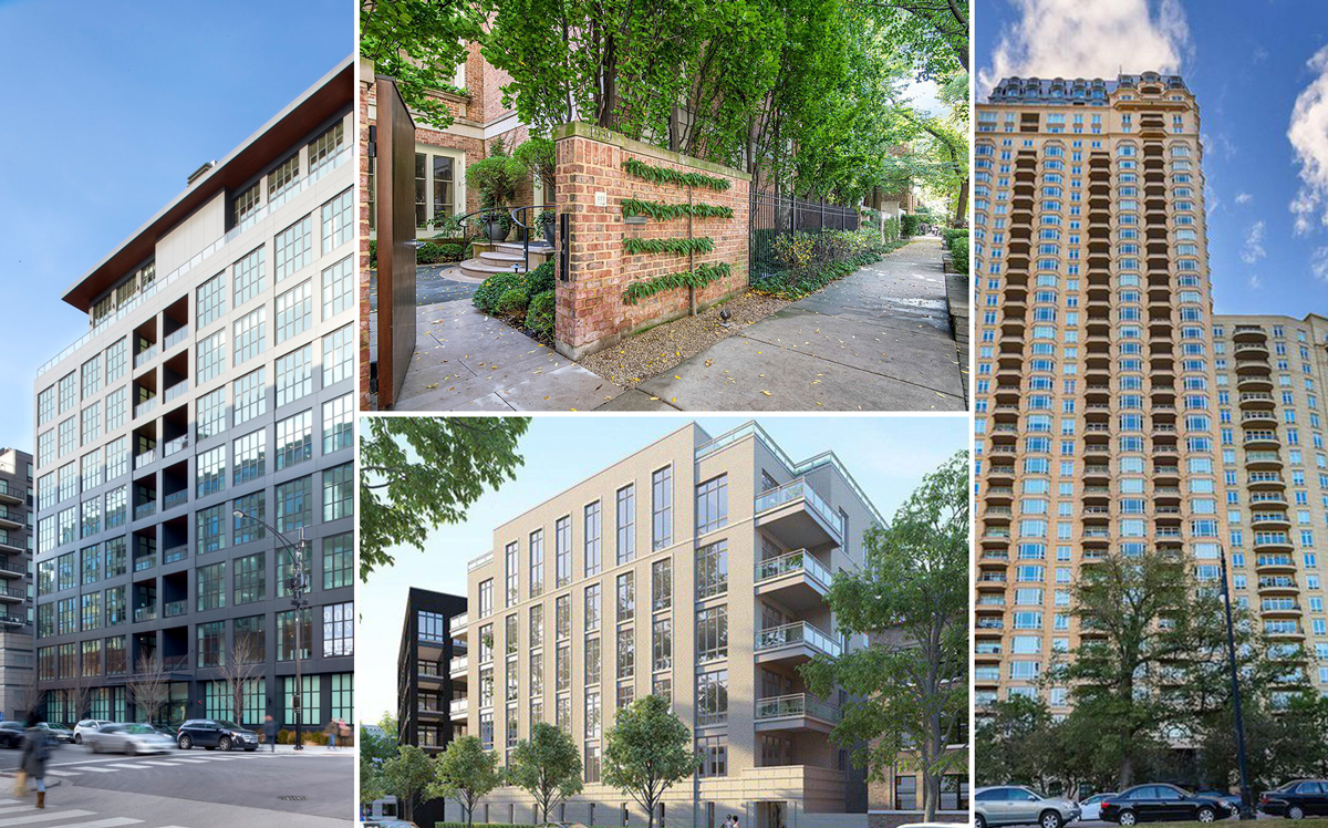 Clockwise from left: 900 West Washington Blvd, 1939 North Howe Street, 2550 North Lakeview Avenue and 2753 North Hampden Court (Credit: Taris Real Estate, Realtor)