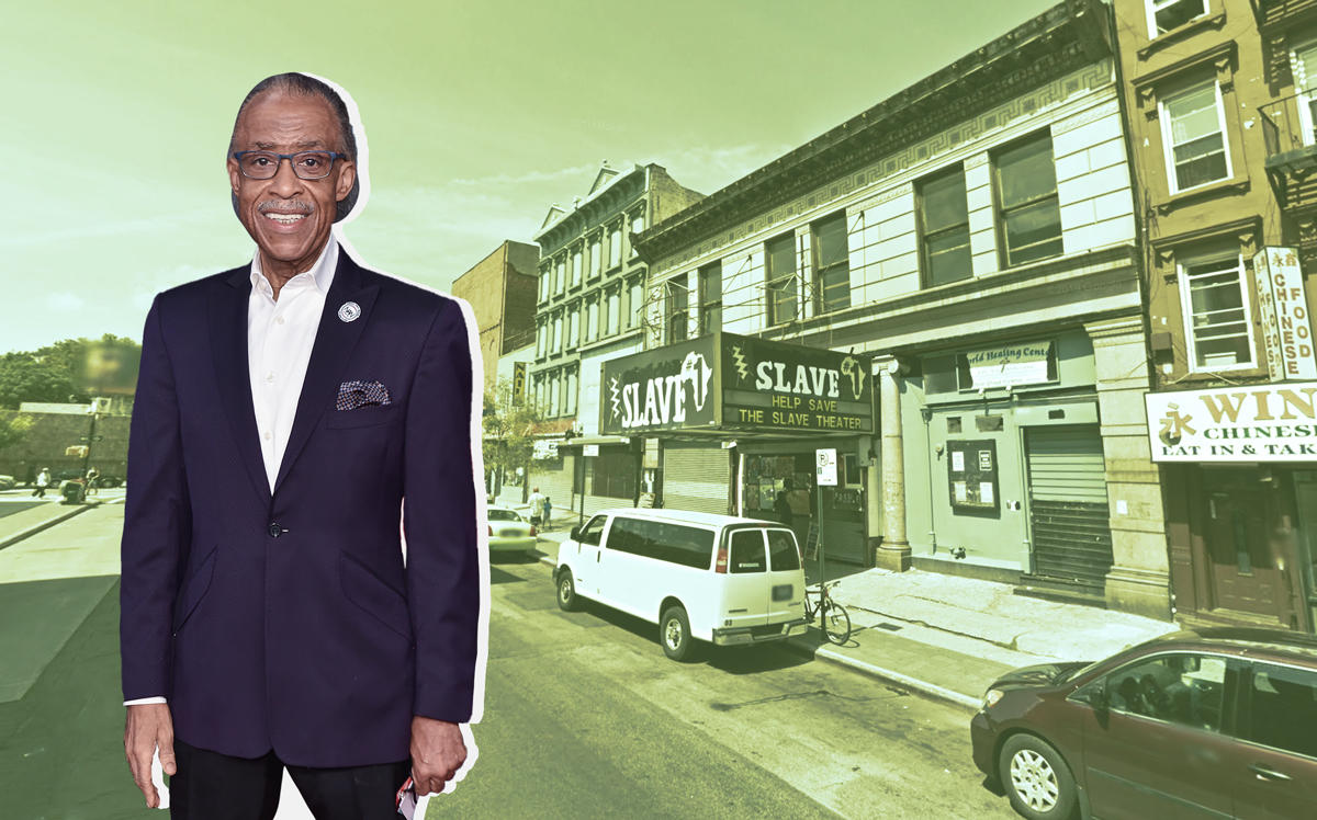 Reverend Al Sharpton and 1215 Fulton Street (Credit: Getty Images and Google Maps)