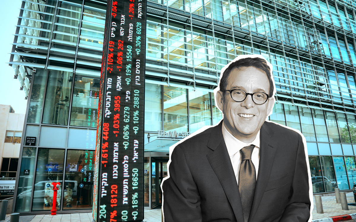 Lightstone Group Chairman and CEO David Lichtenstein and the Tel Aviv Stock Exchange (Credit: Lightstone and iStock)