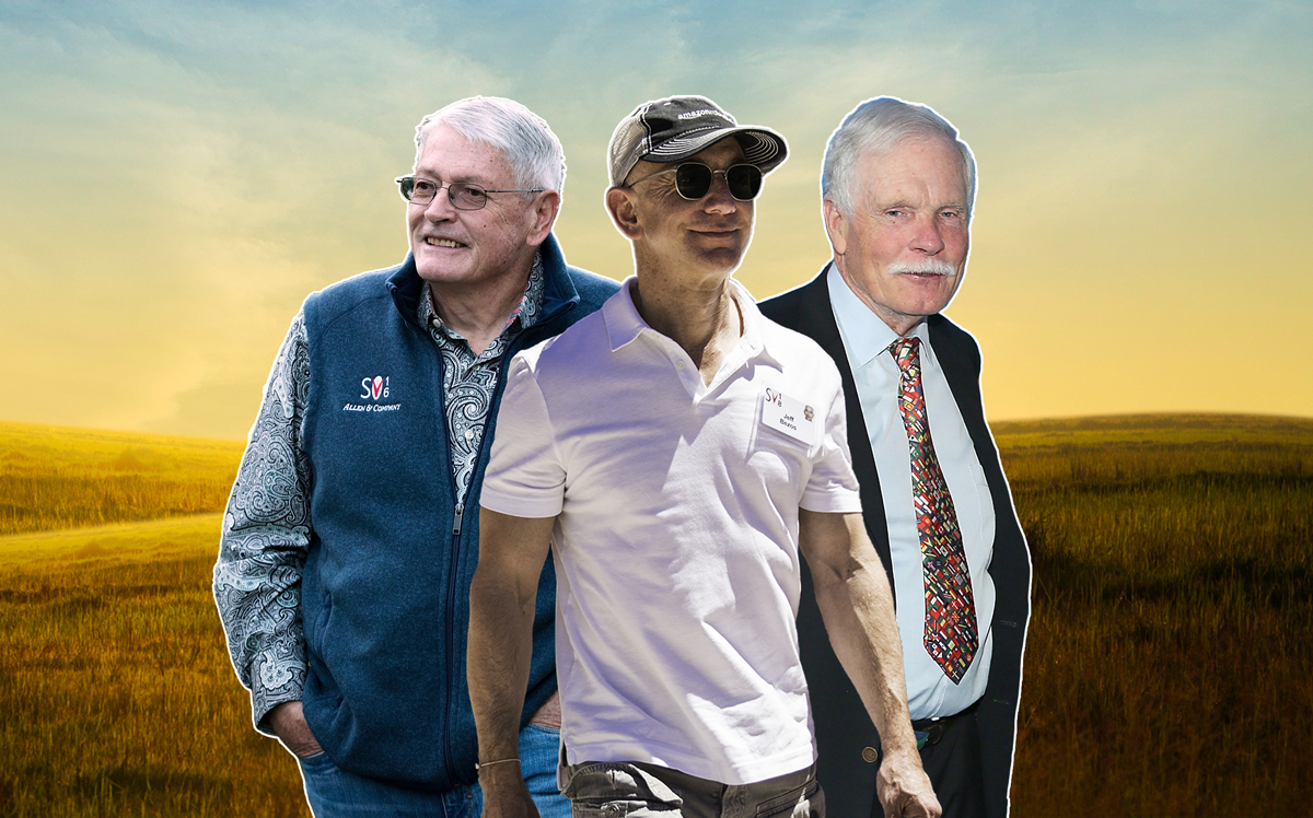 From left: John Malone, Jeff Bezos and Ted Turner (Credit: Getty Images and iStock)