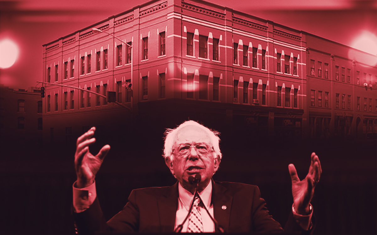 Bernie Sanders and Champlain Community Housing Land Trust's affordable housing (Credit: Getty Images and Build a Better Burb)