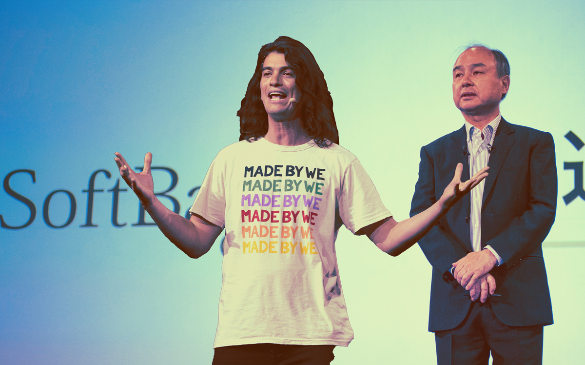 The We Company CEO Adam Neumann and Softbank CEO Masayoshi Son (Credit: Getty Images)