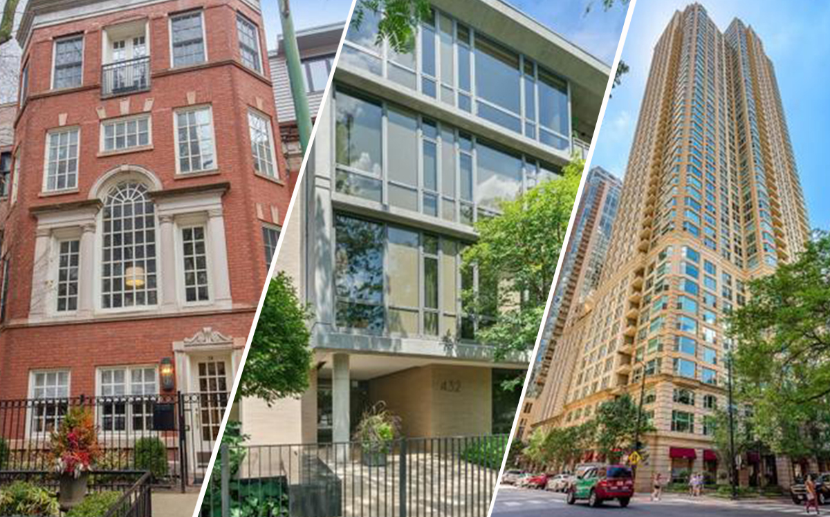From left: 38 East Elm Street; 432 West Grant Place, Unit 1E; 25 East Superior Street E $4602 (Credit: Redfin)