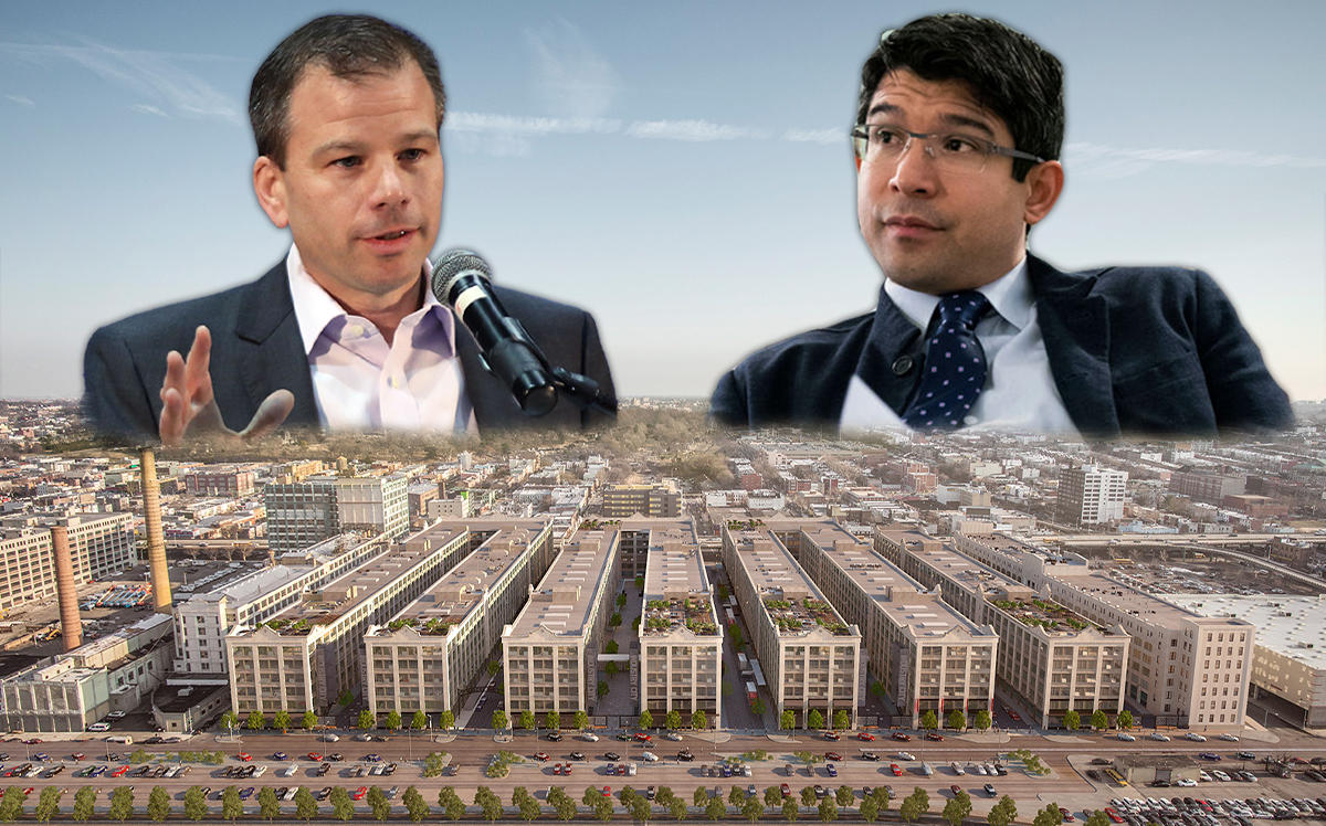 Industry City CEO Andrew Kimball, Brooklyn City Council member Carlos Menchaca and Industry City (Credit: Getty Images)