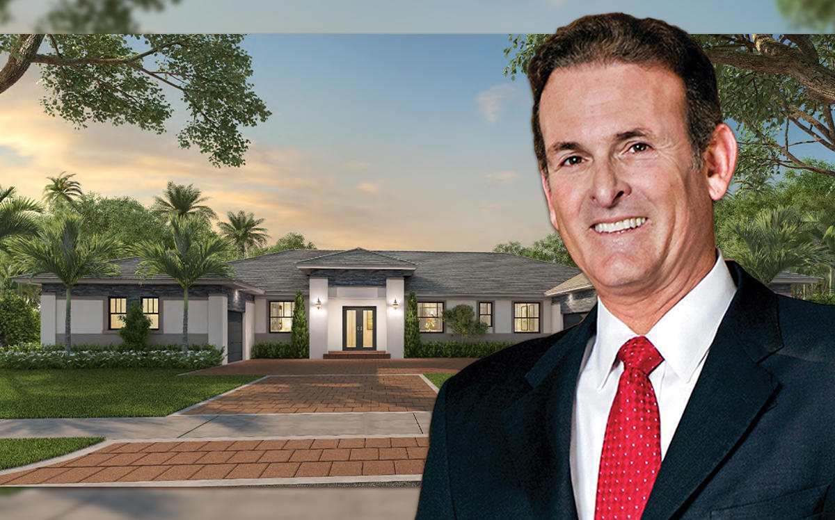 Lennar's Stuart Miller and a rendering of a Sierra Ranch home
