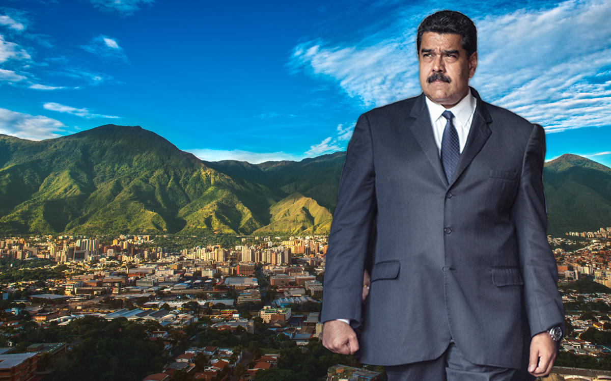 Venezuelan leader Nicolás Maduro and the city of Caracas (Credit: Wikipedia, iStock)