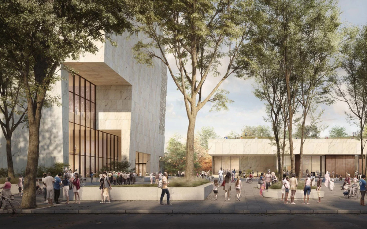 A rendering of the Obama Center in Woodlawn, Chicago (Credit: The Obama Foundation)