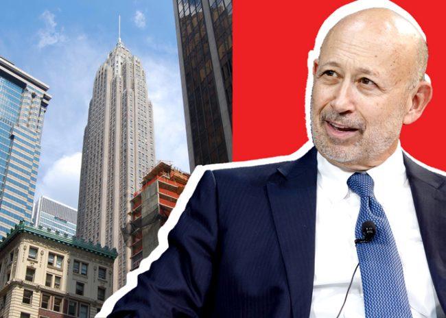 70 Pine Street and Goldman Sachs chairman Lloyd Blankfein (Credit: Wikipedia and Getty Images)