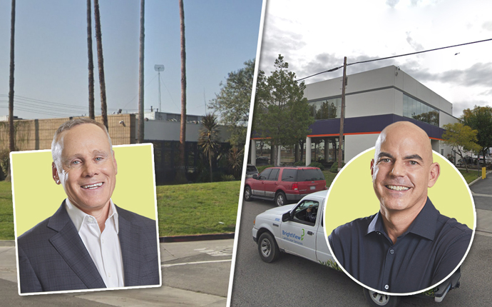 From left: Rexford Industrial co-CEOs Howard Schwimmer with 3150 E. Ana Street in Rancho Dominguez and Michael S. Frankel with 18115 S. Main Street in Carson (Credit: Google Maps)