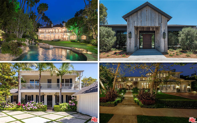 From top left, clockwise: 254 Bel Air Road, 24400 Little Valley Road, 15025 Altata Drive, and 636 Adelaide Drive (Credit: Zillow and Redfin)