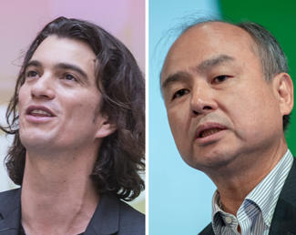 WeWork CEO Adam Neumann and Softbank CEO Masayoshi Son (Credit: Getty Images)