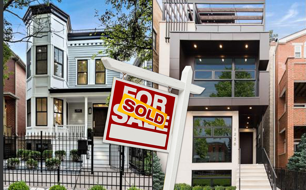 1238 W. Webster Ave. in Lincoln Park and 1530 N. North Park Ave. in the Near North Side (Credit: Redfin, iStock)