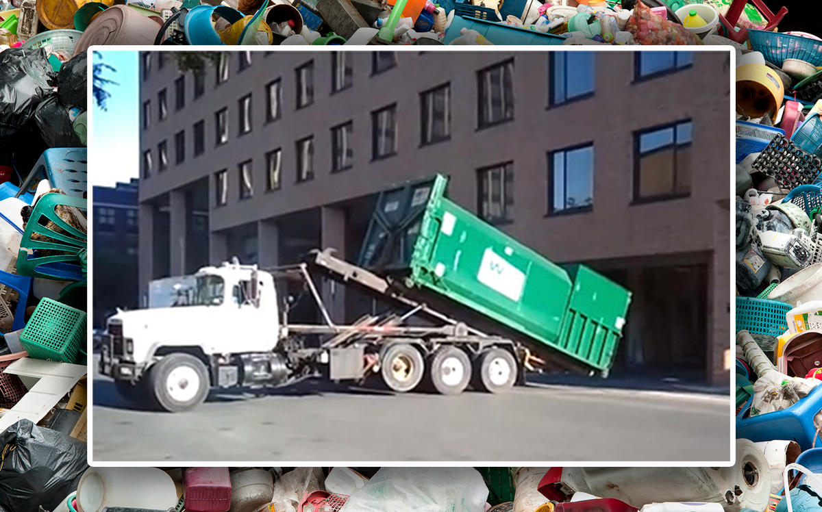 An example of roll-off waste management (Credit: YouTube, iStock)