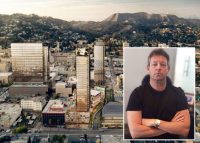 A rendering of Harridge's vision for the Crossroads of Hollywood mixed-use project and Harridge Development CEO David Schwartzman(Credit: Crossroads Hollywood)