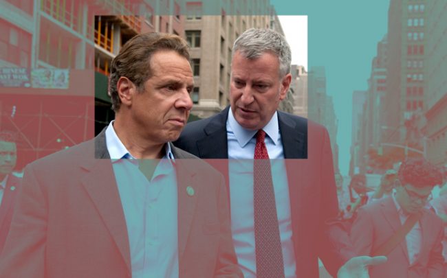 Governor Andrew Cuomo and Mayor Bill de Blasio (Credit: Getty Images)