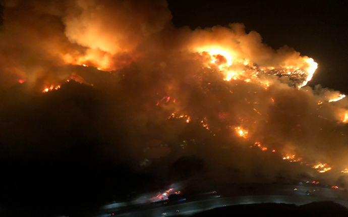 The Getty Fire (credit: Los Angeles County Fire Department Air Operations)