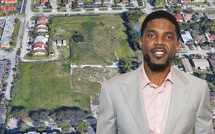 former Rucks Park site in North Miami and Udonis Haslem (Credit: Google Maps and Getty Images)