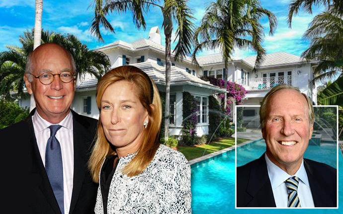 From left: Michael and Suzanne Ainslie with 202 Plantation Road and Ron Terwilliger (Credit: Getty Images and Redfin)