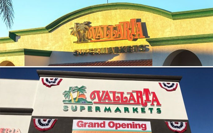 The North Hollywood and Topanga stores (Credit: Vallarta Supermarkets)