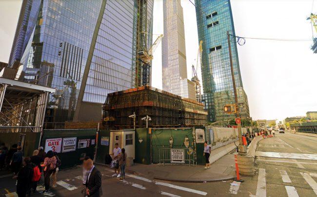 The construction site of 50 Hudson Yards (Credit: Google Maps)