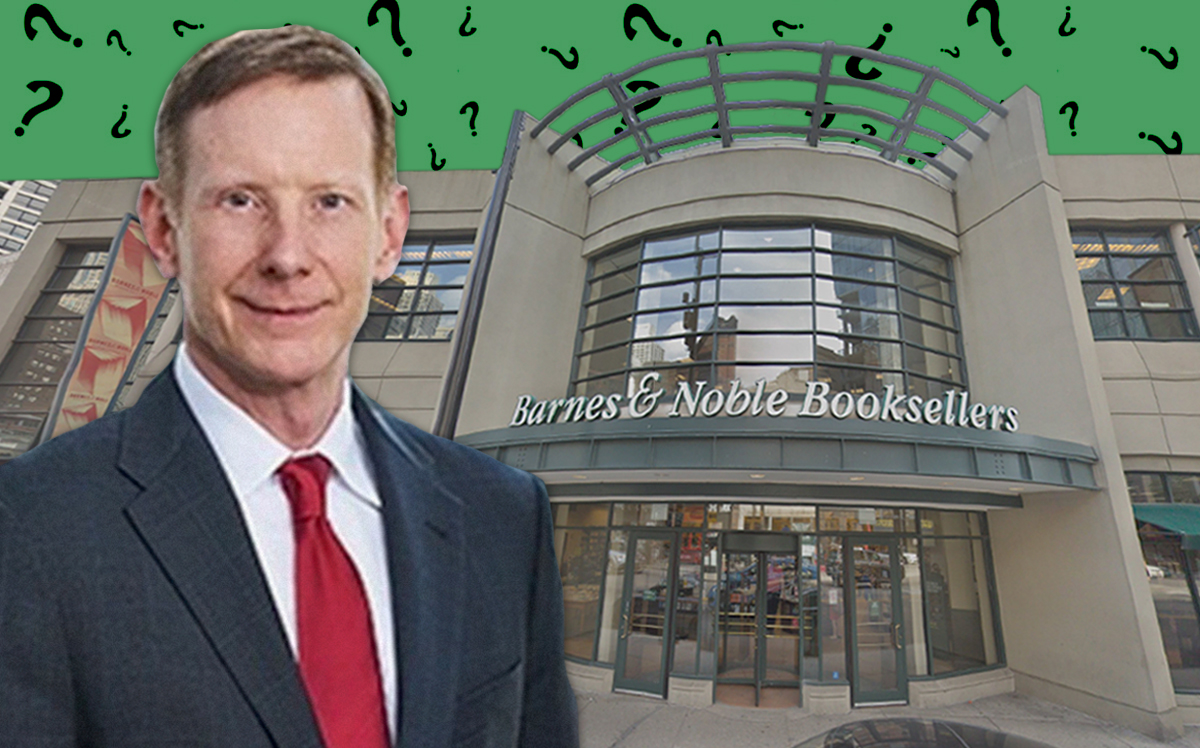 Barnes & Noble at 1124-1130 North State Street and Michael R. Haney, President & CEO of Newcastle Limited (Credit: Google Maps)