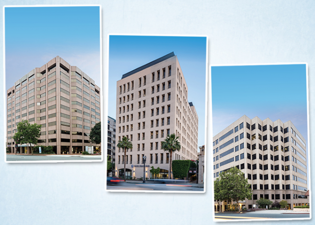 Three office buildings in the Pasadena Collection
