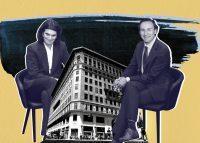 Former WeWork CEO Adam Neumann and Rhône's Steve Langman with the Lord and Taylor Building at 424-434 Fifth Avenue (Credit: Getty Images)