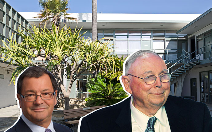 William Harold Borthwick, Charlie Munger, and the Barry Building (Credit: Adrian Scott Fine/L.A. Conservancy)