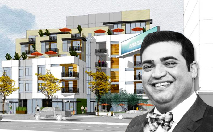 Rendering of a proposed residential building on 16161 Ventura Boulevard with Daniel Keshani (Credit: LADCP)