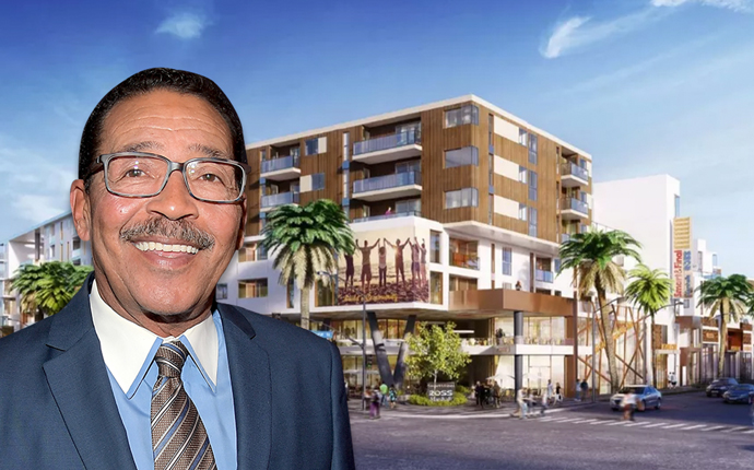Council President Herb Wesson and a rendering of District Square