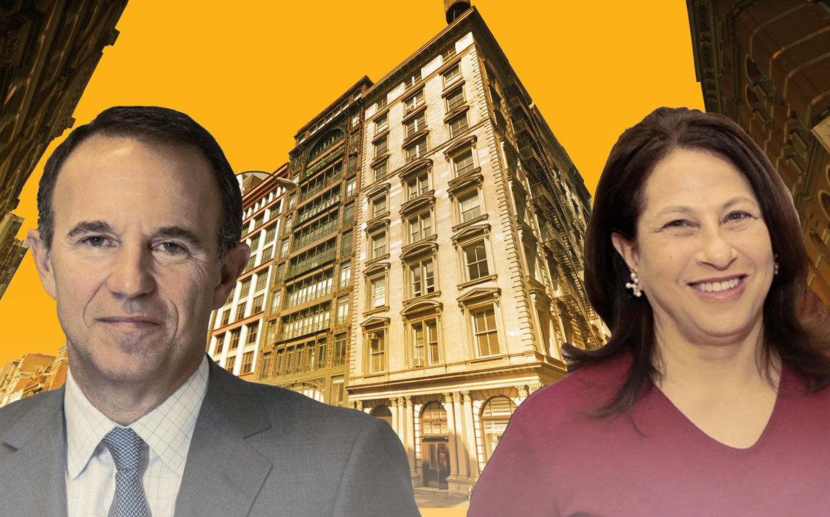 Acadia Realty Trust CEO Kenneth Bernstein, 565 Broadway, and Marsha Soffer (Credit: ICSC, Google Maps, World Red Eye)