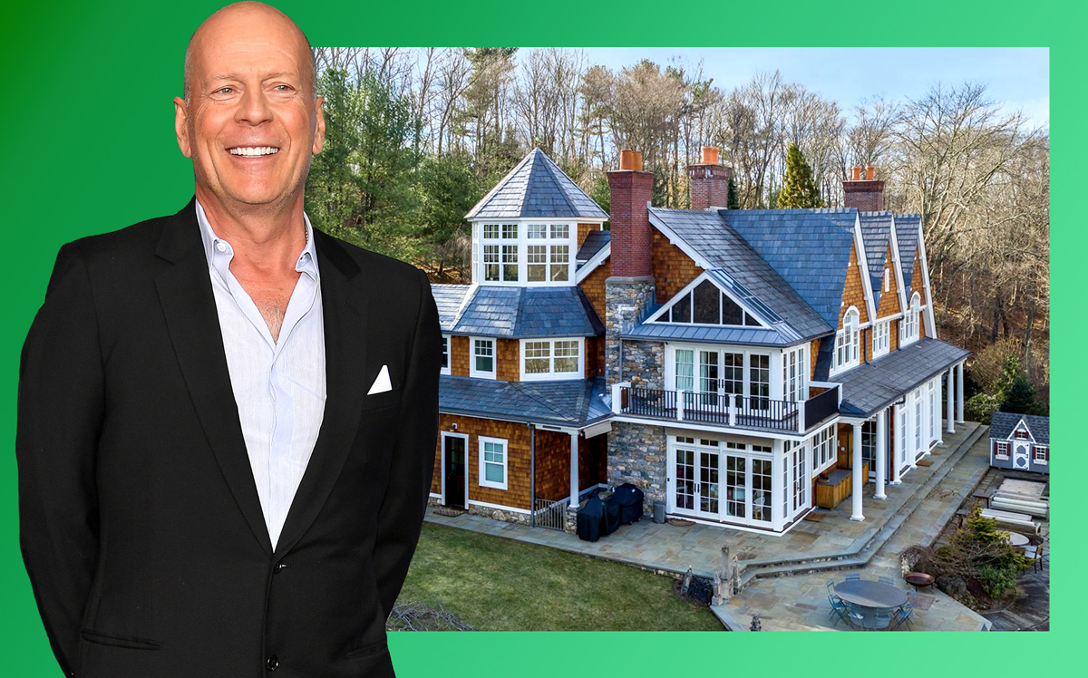 Bruce Willis and the property at 340 Croton Lake Road (Credit: Getty Images and Douglas Elliman)